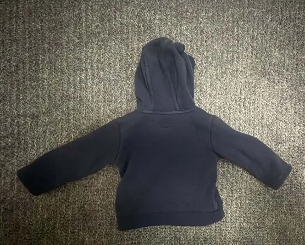Baby Gap Navy Blue Fleece Bear Ear Zip-Up Hoodie